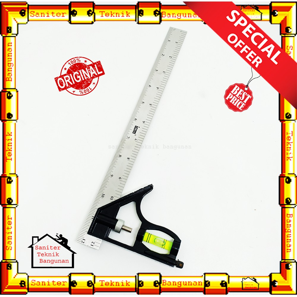 Penggaris Siku Meter Waterpass 12&quot; Inch IGM