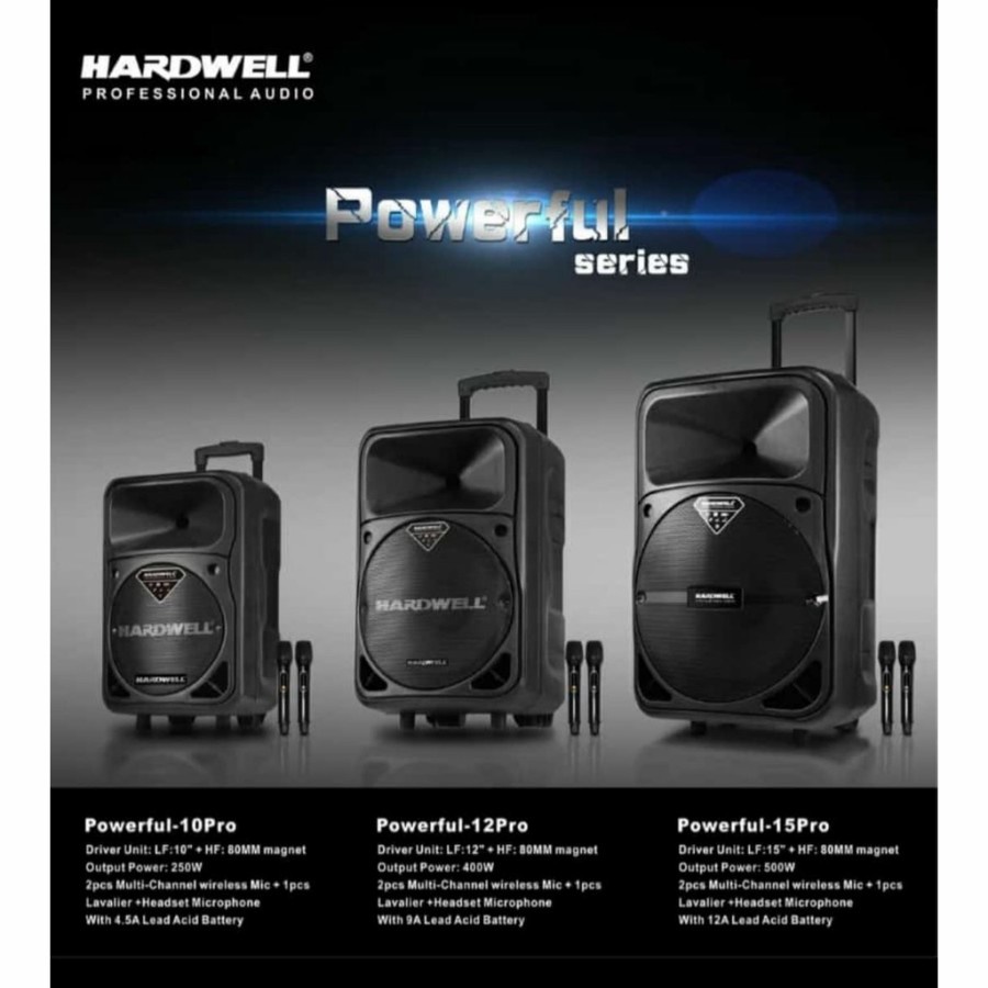 Speaker Portable Aktif HARDWELL POWERFUL 10PRO 10 Inch Bluetooth Wireless Meeting Original