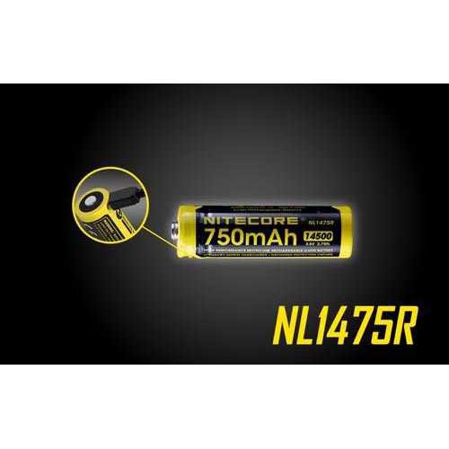 Best Seller ! NITECORE 14500 Micro USB Rechargeable Li-ion Battery 750mAh - NL1475R