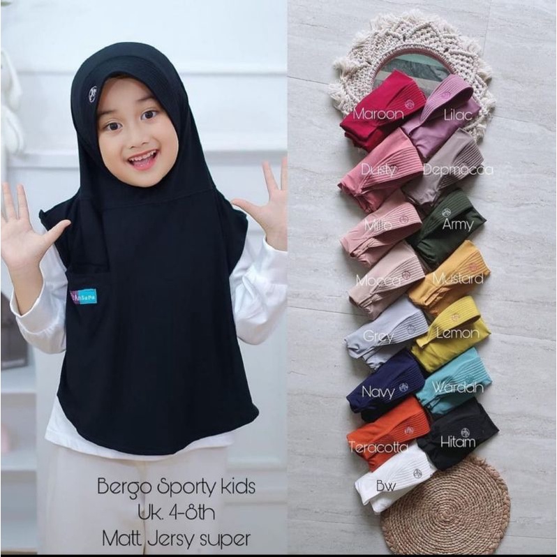 BERGO SPORTY KIDS //HIJAB BERGO ANAK SPORT