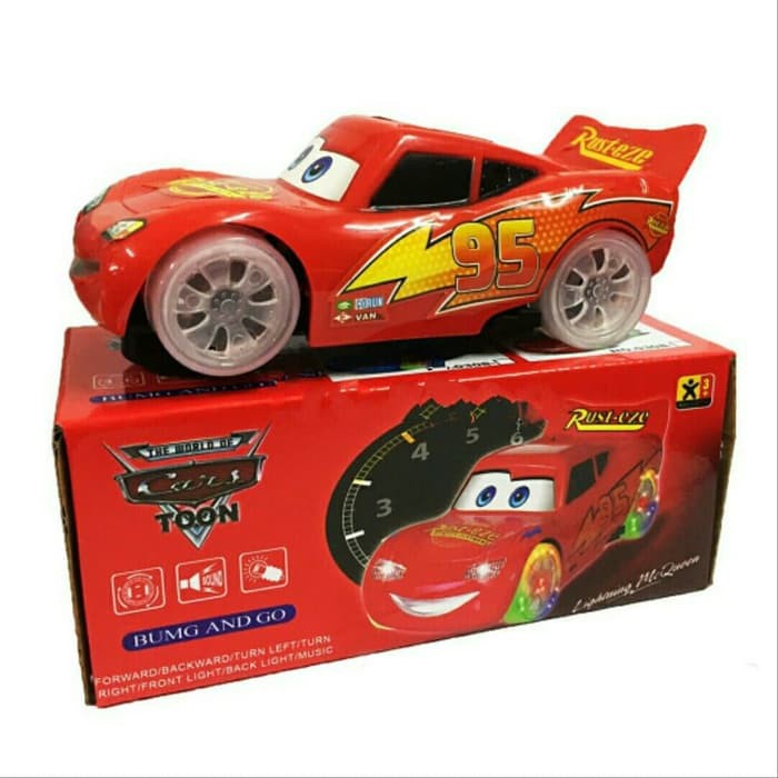 mwn.toys Mobil Carrs McQueen Merah Baterai No.0308-3