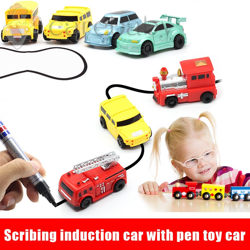 Inductive Pen Car  Magically Follow Any Drawn Line Toy Children Kid Truck Tank
