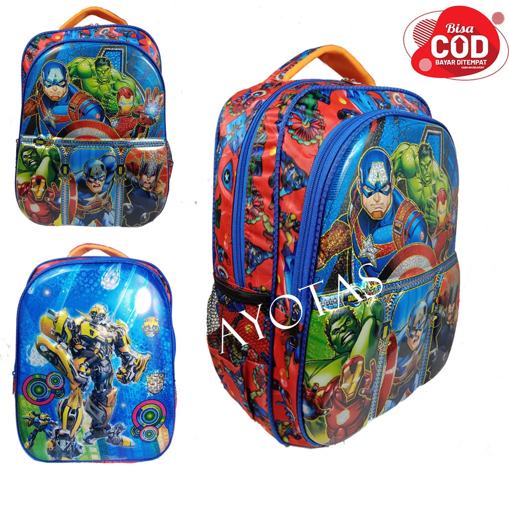 TAS SEKOLAH ANAK LAKI LAKI TK PAUD SD KARAKTER TRANSFORMER TAS RANSEL ANAK MODEL TERBARU