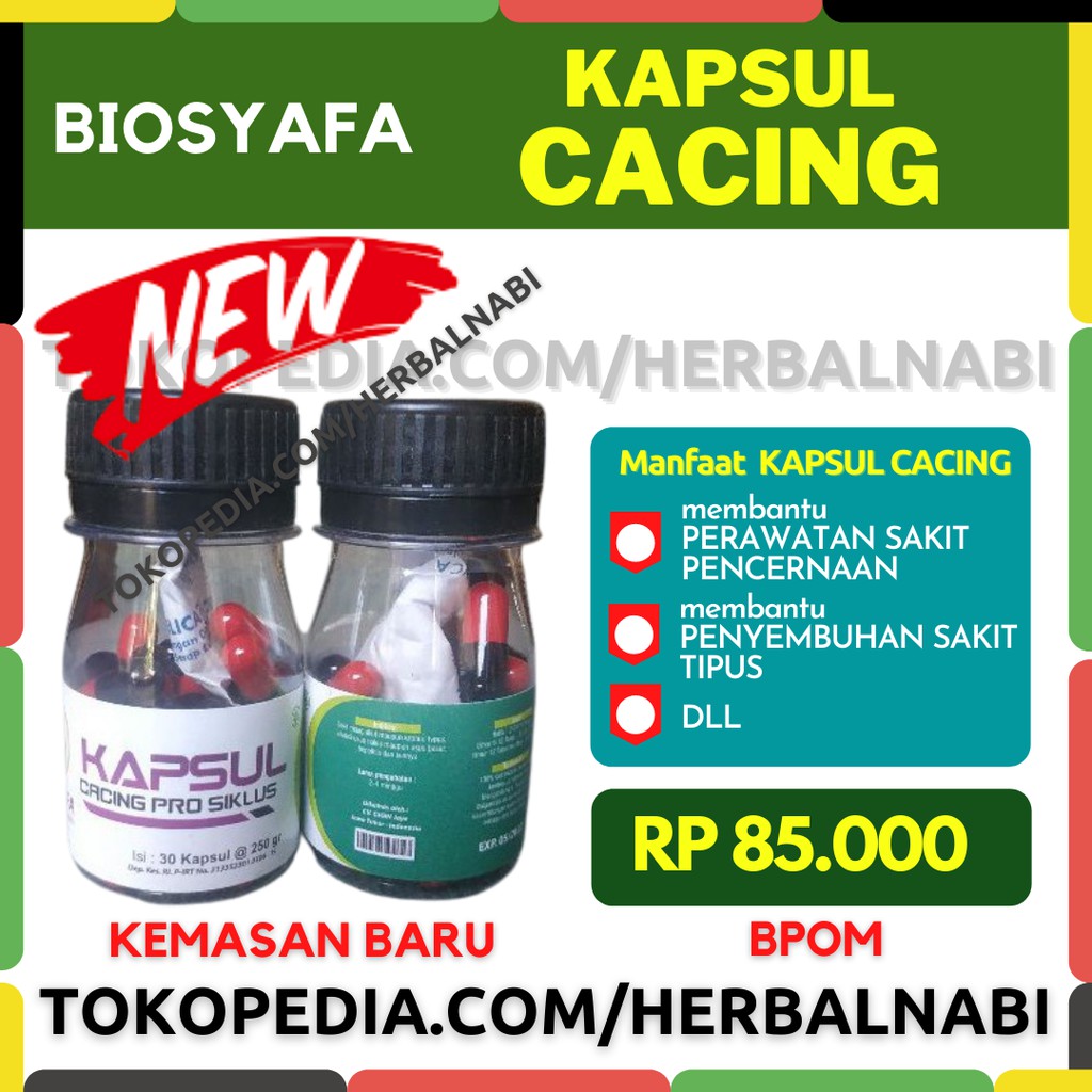 Kapsul Cacing Biosyafa Obat Herbal Tipes Tipus