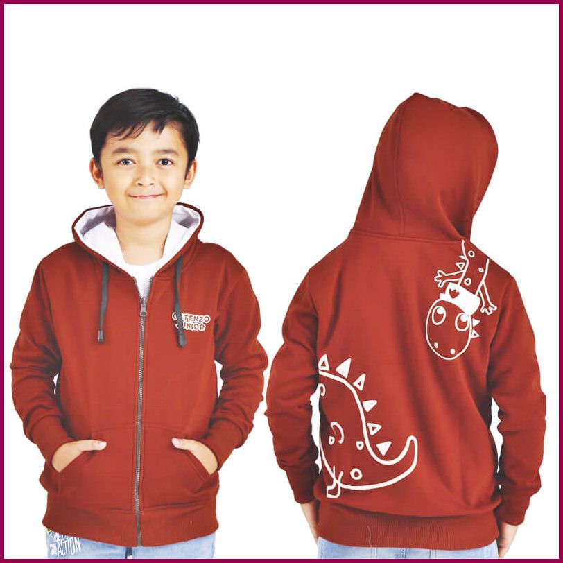 Jaket Sweater Anak Laki Laki Cowok Merah Bata Usia Umur 3 4 5 6 7 8 9 10 Tahun Cpl925l Catenzo Jr Shopee Indonesia
