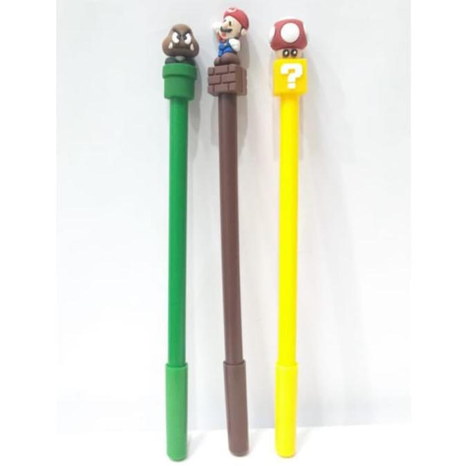 

Pulpen Bolpen Kepala Mario Bros Alat Tulis Gel Hitam 0.5 mm - Kuning