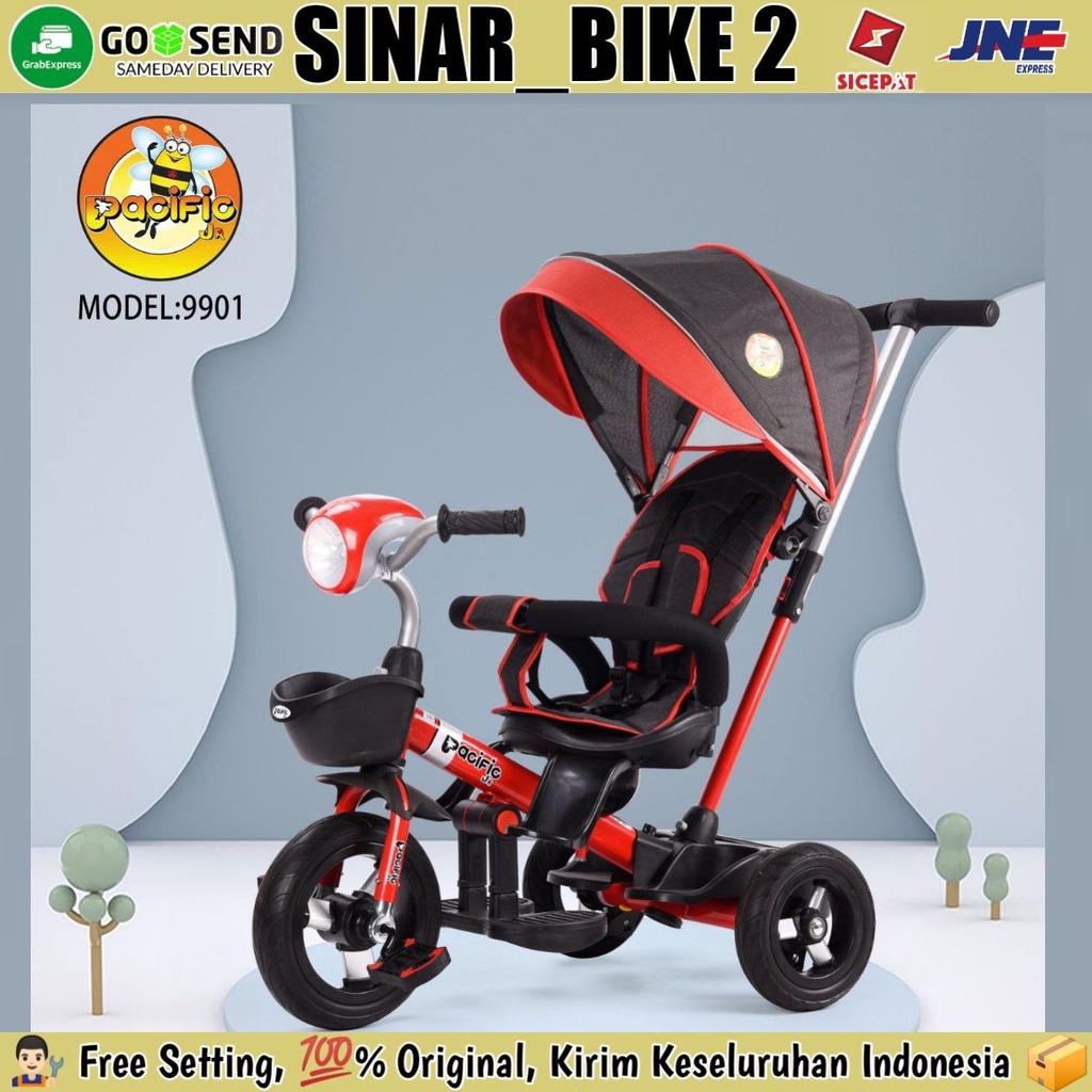 Sepeda Roda 3 Tiga PACIFIC PC 9901 Musik Lampu Kanopi Tricycle