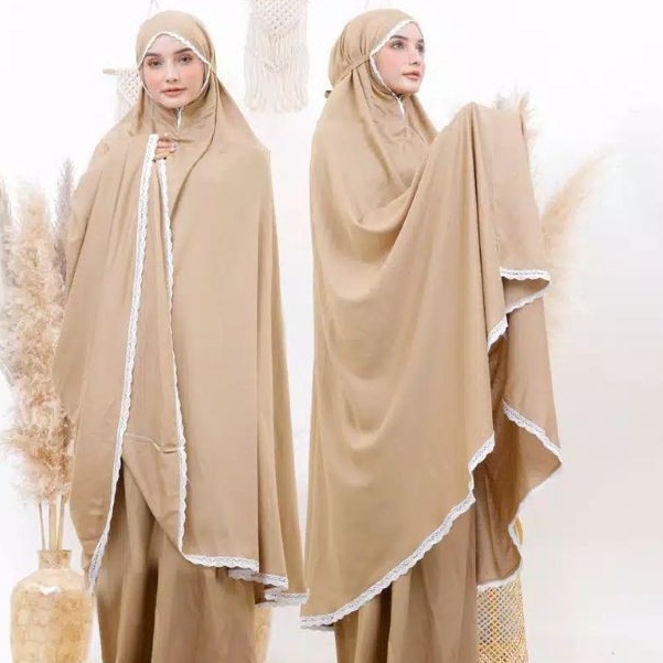 Mukena Dewasa Premium Jumbo Polos Mukenah Bahan Katun Rayon Halus Adem