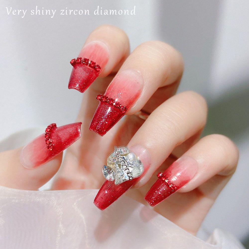 AUGUSTINA Augustina Pesona Kuku Bersinar 3D Glitter Manicure Perlengkapan Berlian Kristal Kuku Rhinestones
