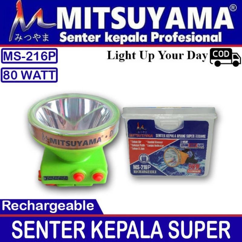 Senter KEPALA SELAM MITSUYAMA MS-216P 80W Ring 88 cahaya Putih