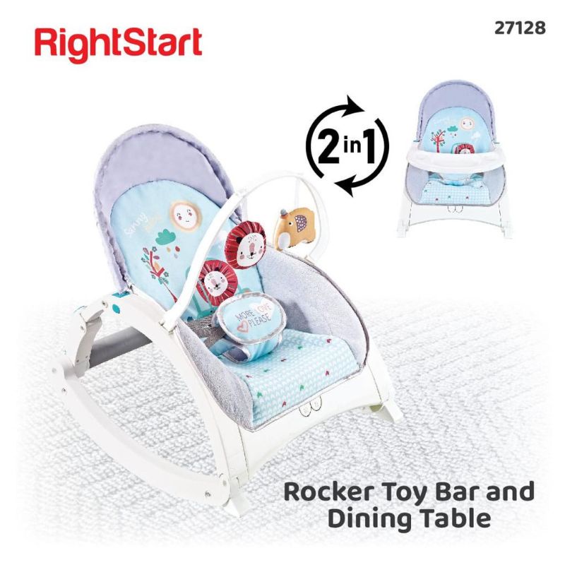 Right Start Bouncer Table, Adventurer, Newborn Toddler Portable Swing Ayunan Bayi 2 in 1 Kursi Goyang Rocker Baby Meja Makan