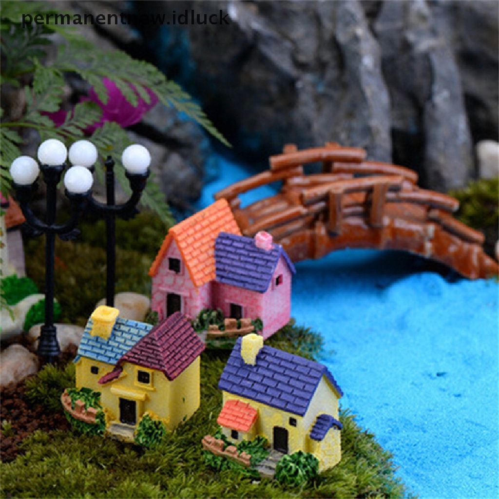 Miniatur Rumah Bahan Resin Untuk Dekorasi Taman