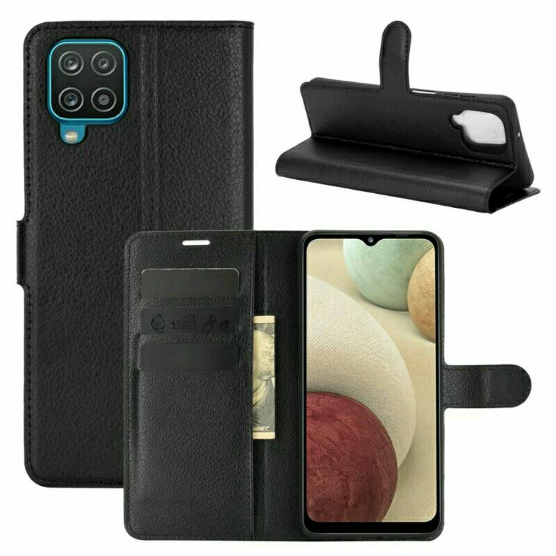 Samsung A12 M12 Flip Cover Case Leather Wallet Sarung Samsung M12 A12