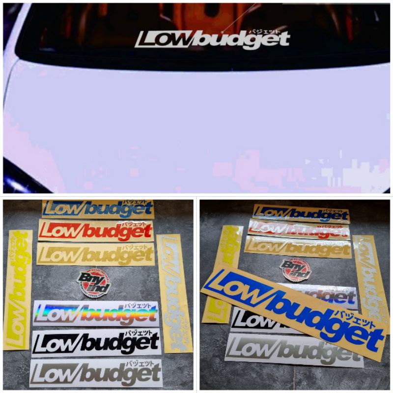 STICKER STIKER LOW BUDGET KANJI JEPANG STICKER MOBIL MOTOR CUTTING