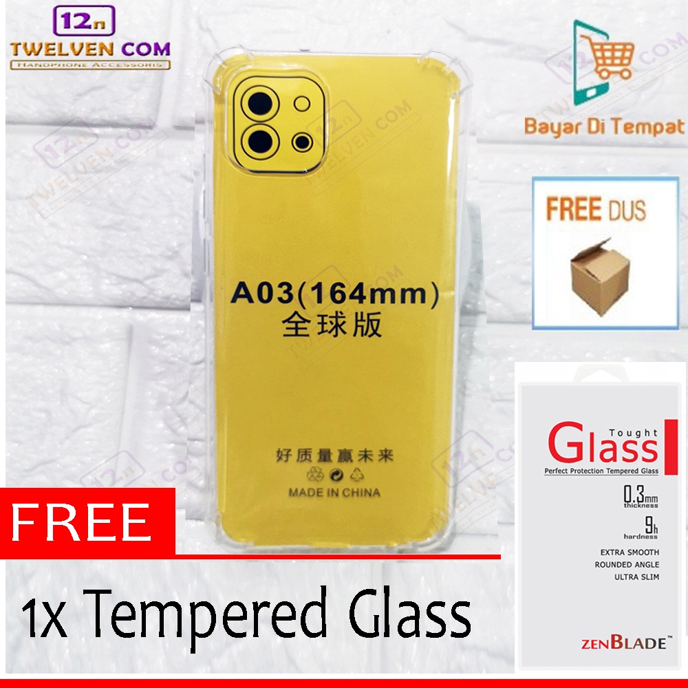 Case Anti Shock Anti Crack Softcase Samsung A03 - Free Tempered Glass