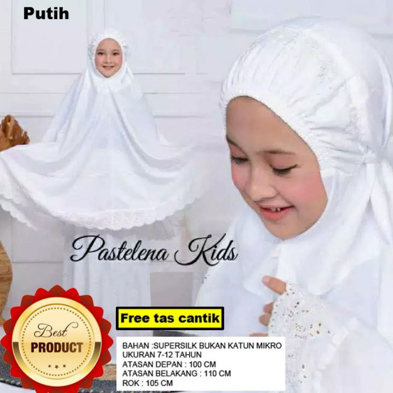 0Mukena anak tanggung aleena-siti khadijah usia 7-12 tahun bahan supersilk  premium