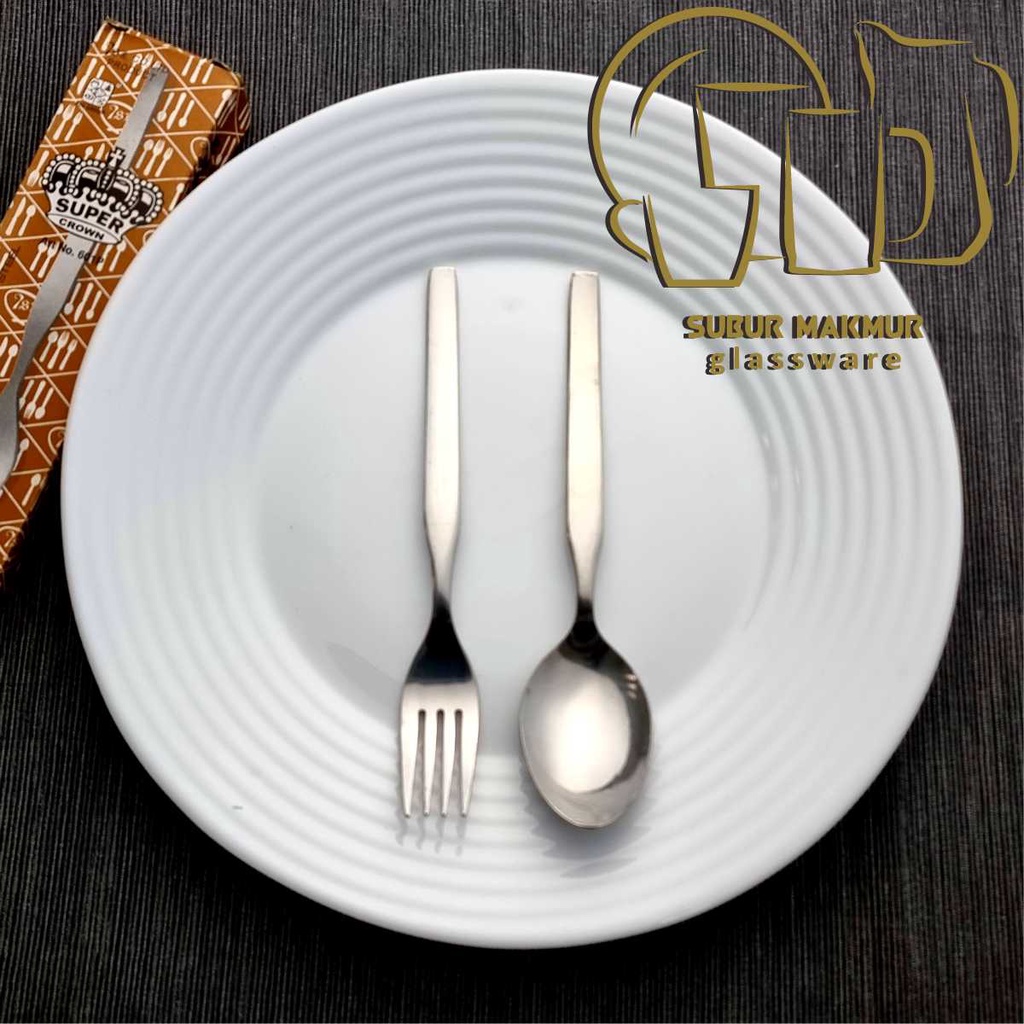 (12 Pcs) Garpu Makan SUPER CROWN 601P . Kedaung Dinner Fork / Dessert / Stainless Steel Tebal