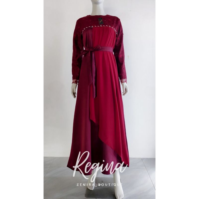 REGINA DRESS brokat remaja / baju pesta / gamis kondangan / lamaran / wisuda / bridesmaids tersedia ukuran kecil hingga jumbo