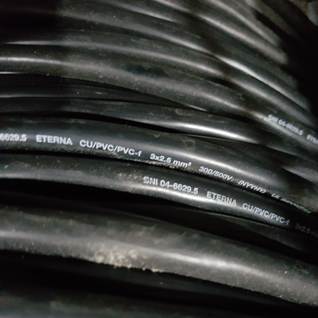 eterna nyyhy   nyy hy 3 x 2 5 mm   3x2 5 mm kabel listrik hitam serabut tembaga   ecer  