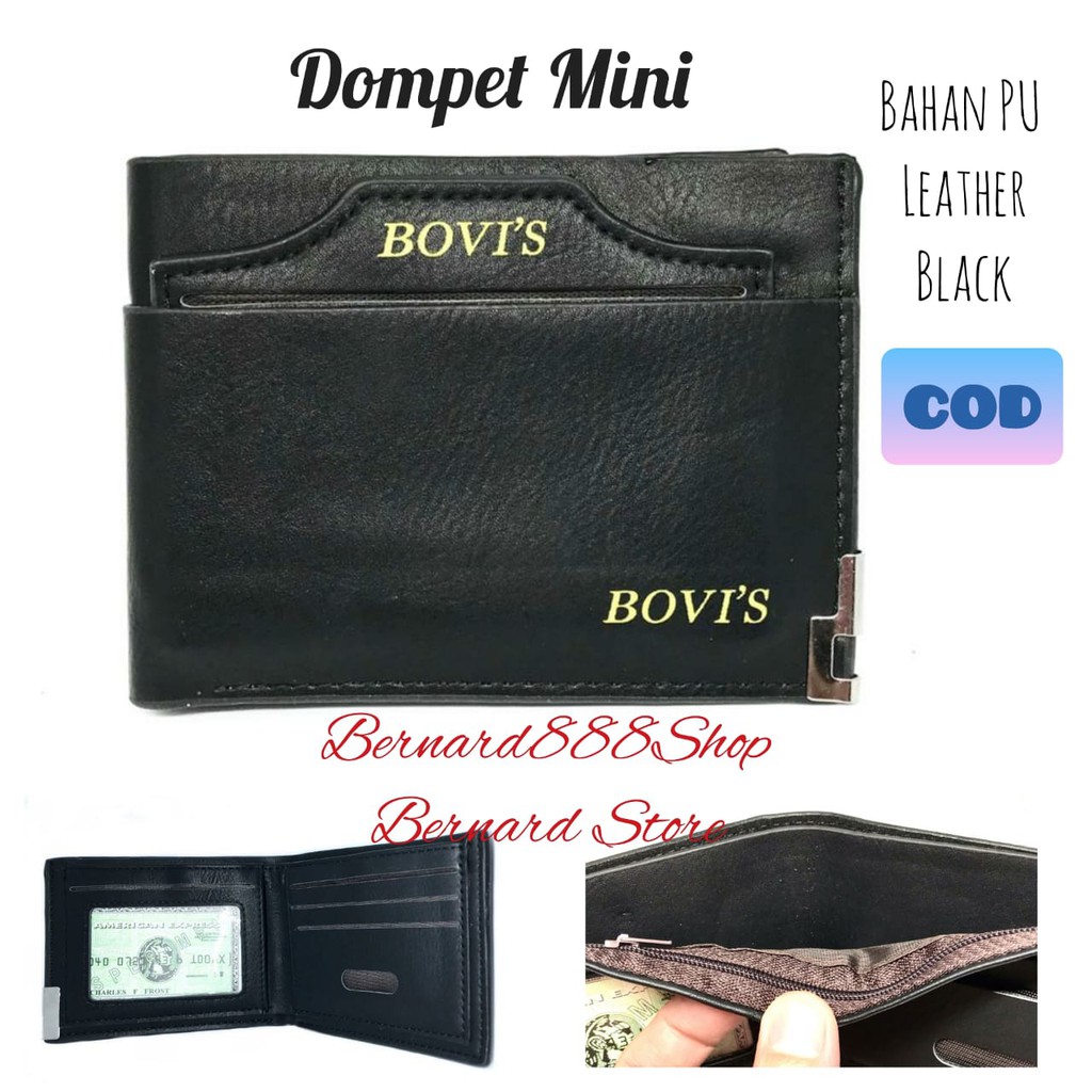 Dompet Pria Dompet Laki2 Dompet Simple Model Kartu Cabut Bahan PU Leather Ukuran Mini