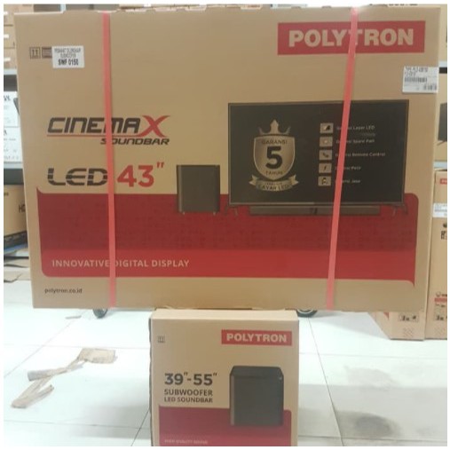 Polytron LED TV 43&quot; + Sound Bar 43B150 PROMO MURAH GARANSI RESMI