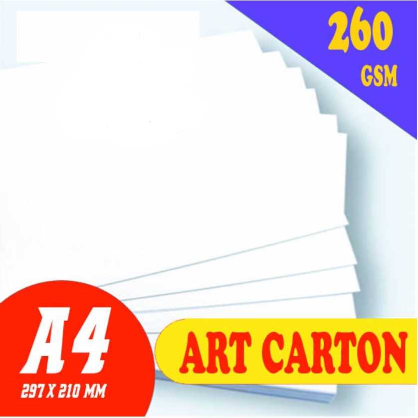 

Kertas Art Carton 260 GSM A4 21 x 29.7 cm