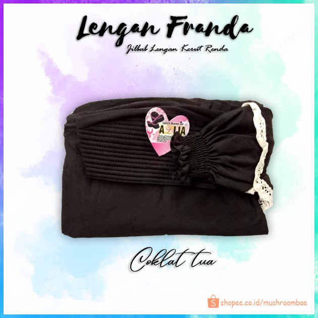 Jilbab Lengan Franda Hijab Lengan Syari Renda by Azlia-Coklat Tua