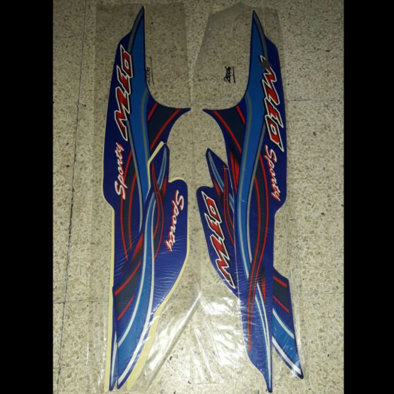 Striping Lis Stiker Standar Ori Yamaha Mio Sporty 2006 Merah biru Hitam Striping Mio Sporty 2006