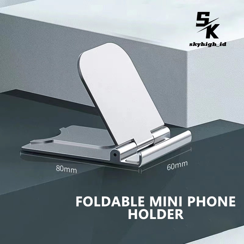 【AC012】Skyhigh Stand Holder HP Handphone phone holder desktop stand asli disesuaikan desain lipat Hitam Portable Foldable dudukan telepon desktop Sudut dapat disesuaikan