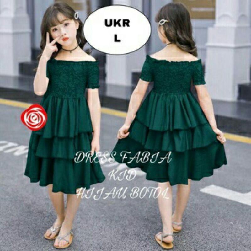 DRESS KIDS FABIA/DRESS ANAK PEREMPUAN/DRESS FASHION ANAK / BAJU ANAK / Dress Polos Anak Perempuan / Dress moscrepe  Anak Polos Junior Simple