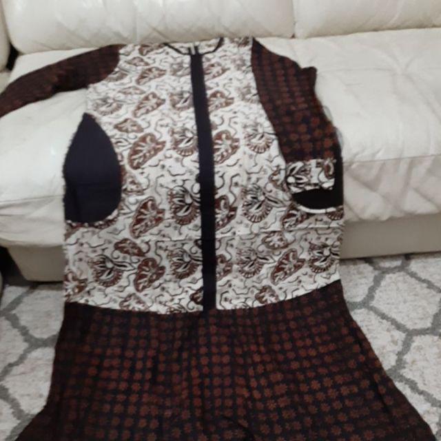 Gamis Batik Cap Sogan Kombinasi