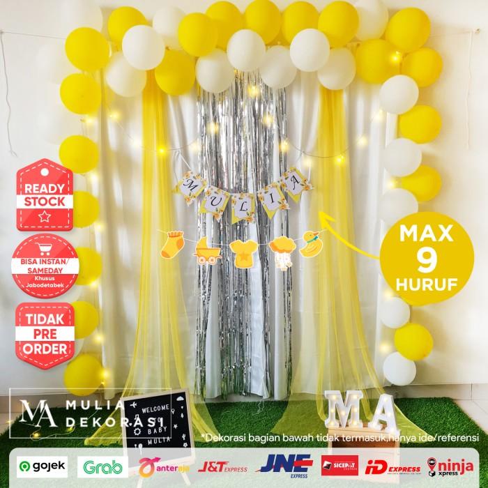 Dekorasi Backdrop Baby Girl Baby Boy Bayi Lahiran Aqiqah Paket Hh
