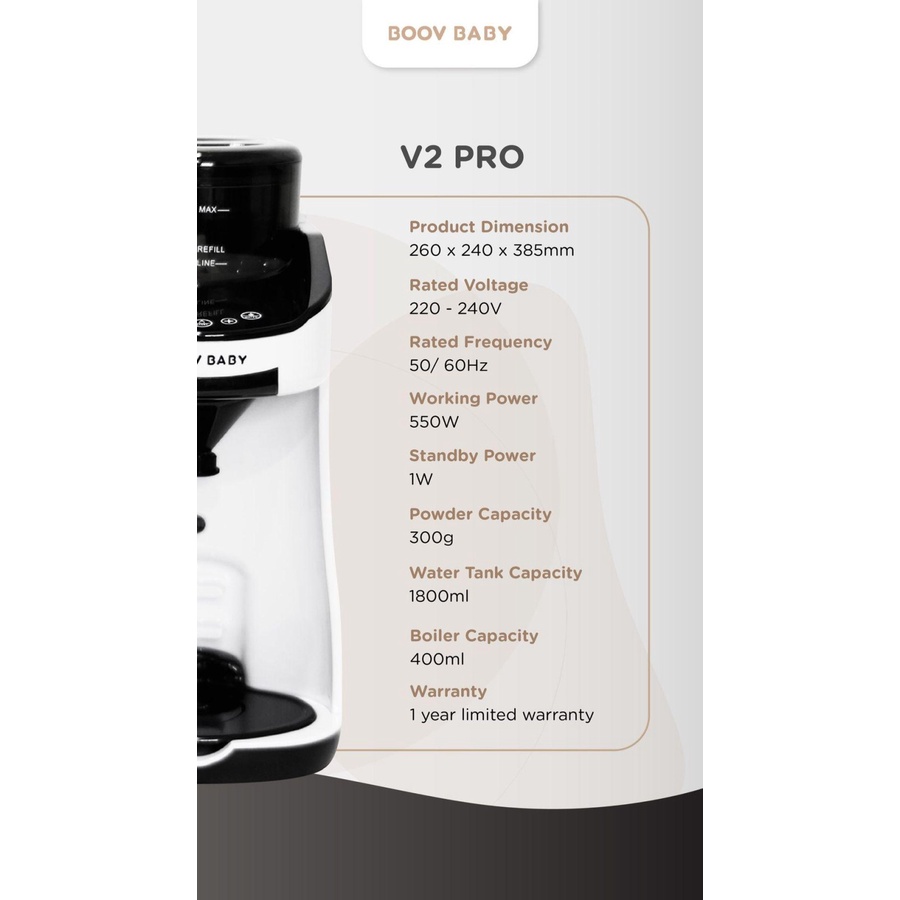 Boov Baby Milk Formula Maker Dispenser V2 Pro