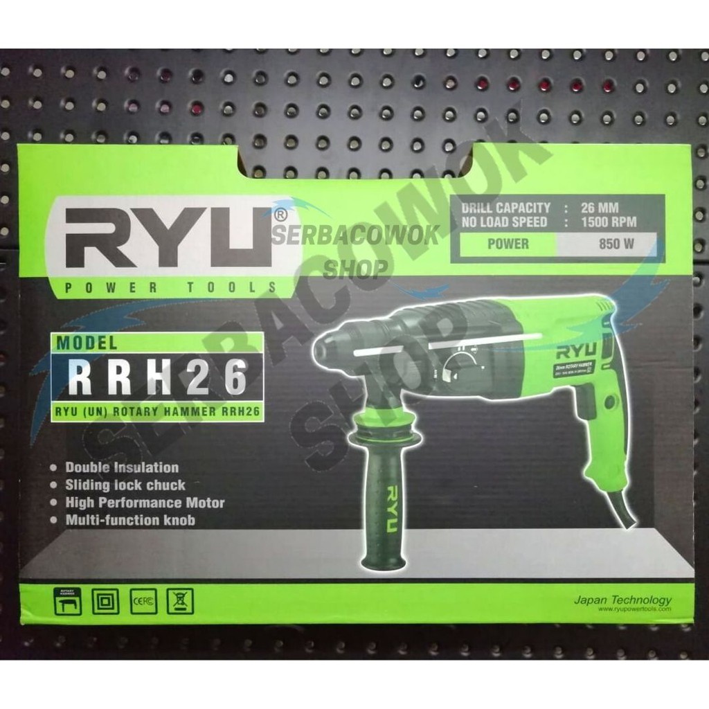 RYU Rotary Hammer Bor Bobok Demolition Drill RRH 26 3 Fungsi Termurah Berkualitas