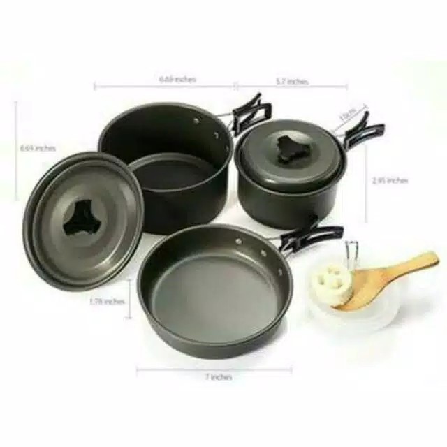 Paket Extra kompit Cooking Set DS300 Kompor Windproof K203 Camping Outdor