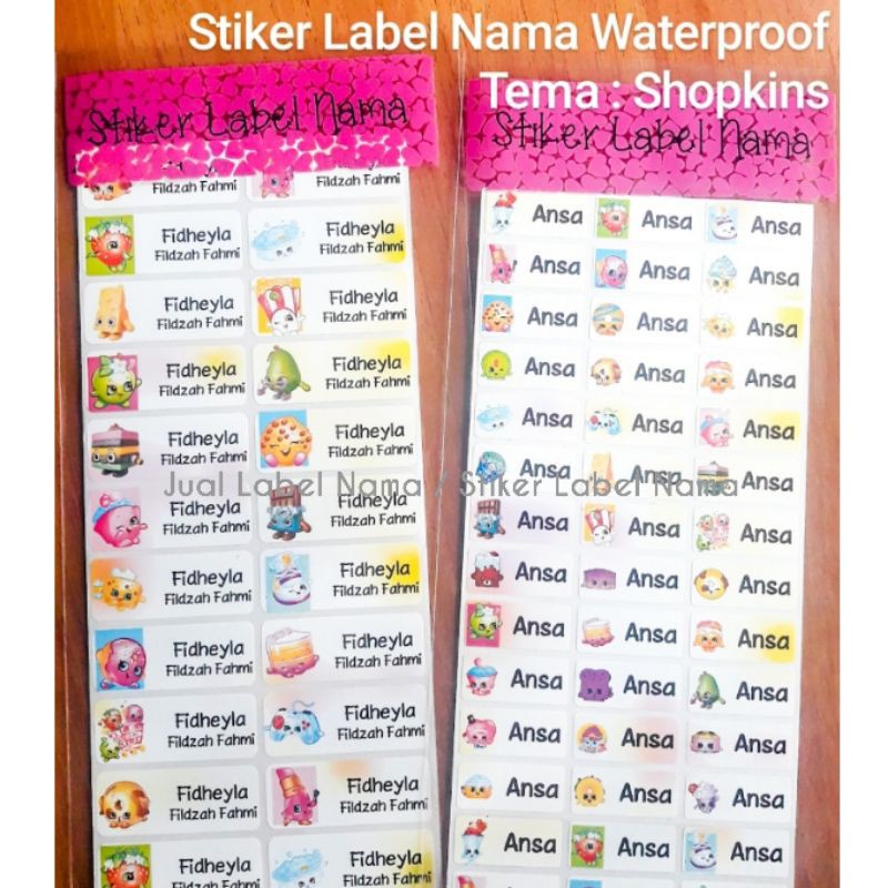

SHOPKINS STIKER LABEL NAMA WATERPROOF / STIKER NAMA / STICKER LABEL / LABEL NAMA WATERPROOF