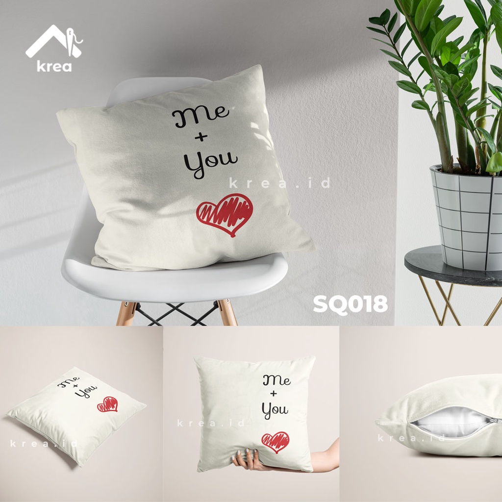 SARUNG BANTAL SOFA BLACU  QUOTE KATA KATA ME &amp; YOU SQ018