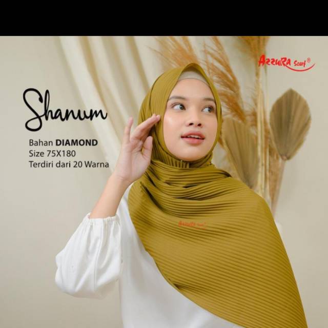 10PCS PASHMINA SHANUM AZZURA TUDUNG PANJANG AZZURA SCARF SHANUM PLISKET PASHMINA
