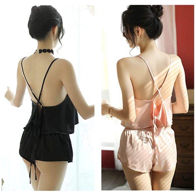 《Phiphii》Baju Tidur Wanita Setelan Celana Pendek Tanktop Camisol