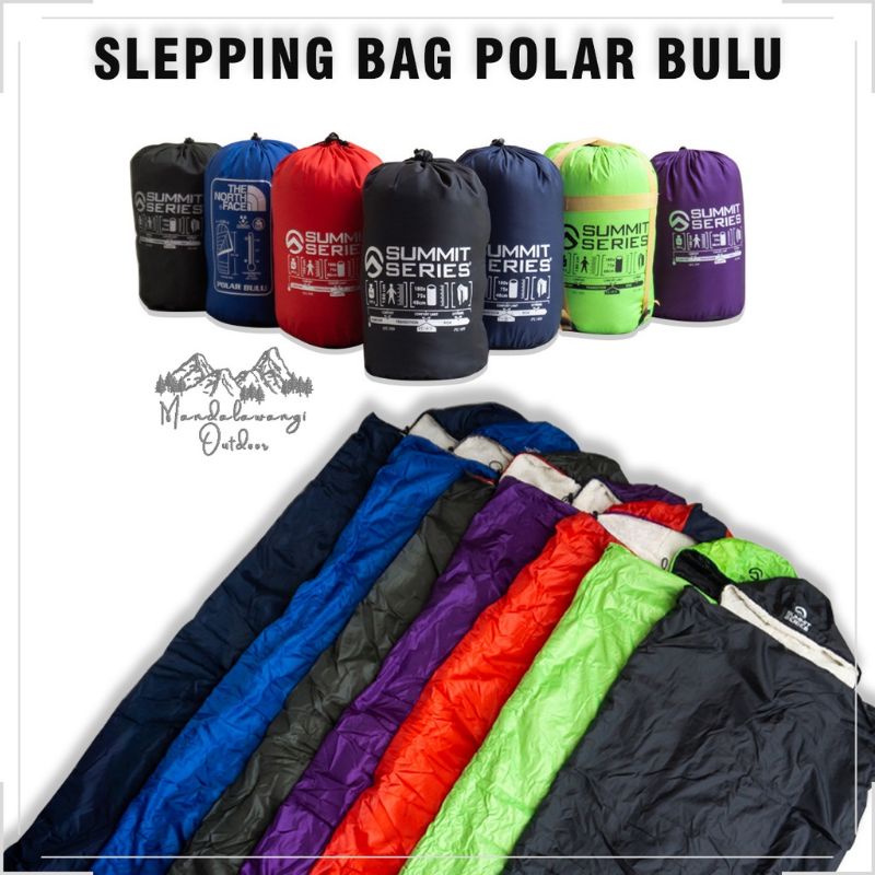 Sleeping Bag Polar bulu Tebal Kantong Tidur Camping Gunung Hiking