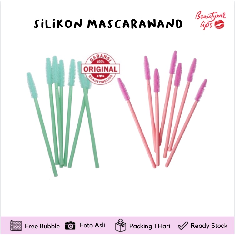 SILICONE MASCARA WAND / Spoolie / Kuas Alis bulu mata (1 PACK ISI 50) / Mascara Wand Sisir Sikat Bulu Mata Eyelash Extension Stik Tongkat Maskara Spoolers Spoolie Silicon