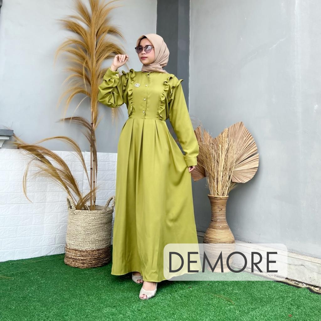 GAMIS POLOS MAXI DRESS DRESS MUSLIM MAUVEE KEKINIAN DEMORE