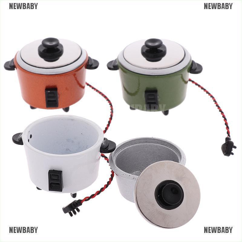 [newbaybaby] 1Pc Mainan Miniatur Rice Cooker Skala 1: 12 untuk Dekorasi Rumah Boneka