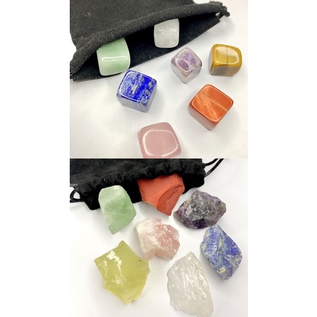 Tarotbythewolf - 7 Chakra Crystal Stone Set with Pouch