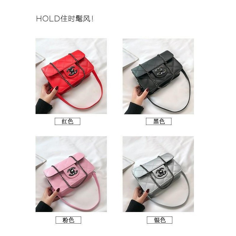 Tas Selempang Wanita Fashionable Bordir Benang Kotak