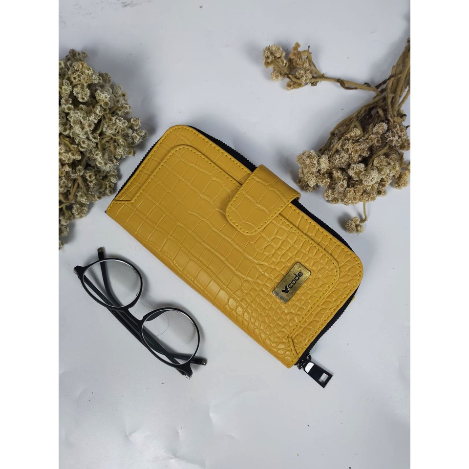 DOMPET HP WANITA YELLOW KULIT CROCO KIARA ORIGINAL BY VCODE