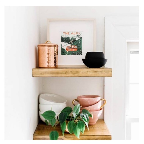 Rak Dinding Tempel Ambalan Minimalis kayu Kamar Mandi 60 Cm