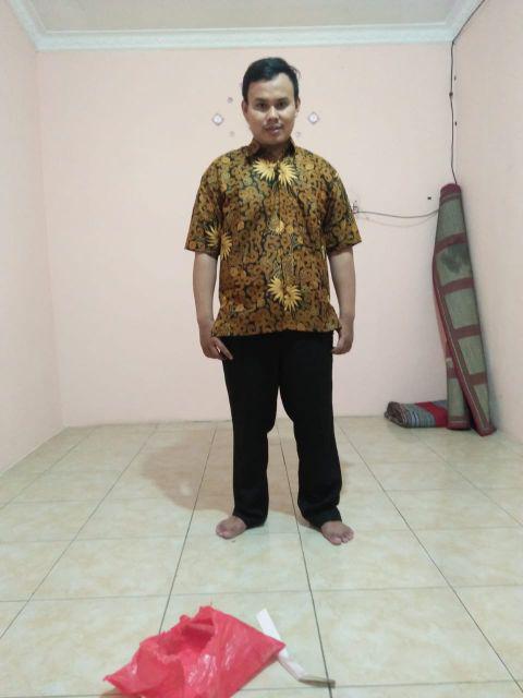 Kemeja Batik Pria Lengan Panjang Motif Wayang M L Xl Xxl
