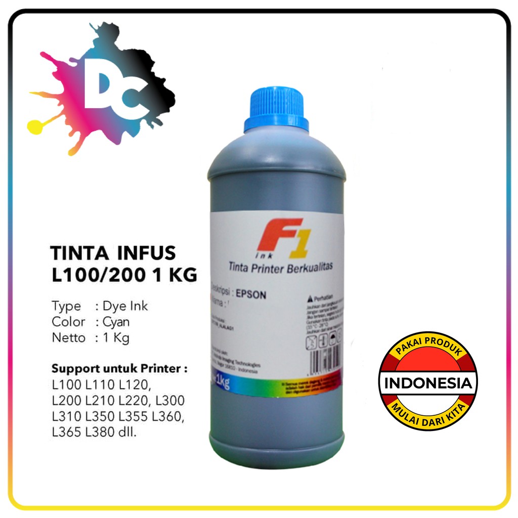 Tinta Refill Dye L Series F1 ink 1kg L120 L310 L300 L210 L350 L220 L360 L365 L1300 Dll