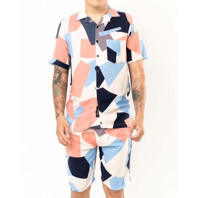 Setelan Baju Tidur Celana Pendek Pria Tiedye Set Pria Setelan Piyama Dewasa Pria Pajamas Santai